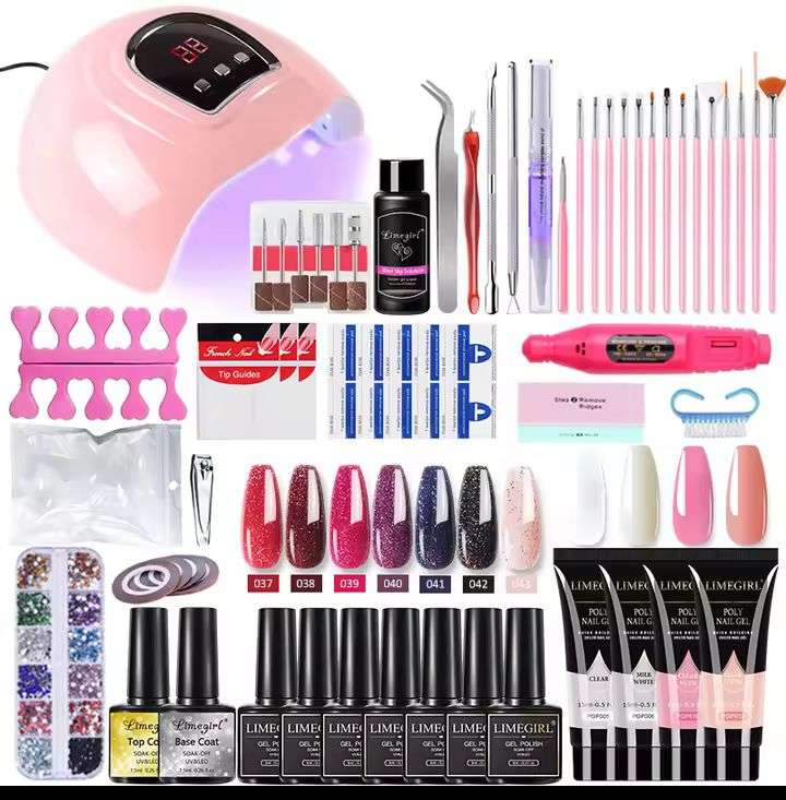 Professional Poly Gel Nail Set  Includes UV Lamp & Nail Drill!"