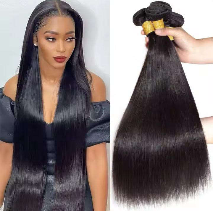 100% Human Hair Extensions Nat 32 34 36 38 40Inch Straight Bundle Cheap Brazilian Hair Weave  Bundle