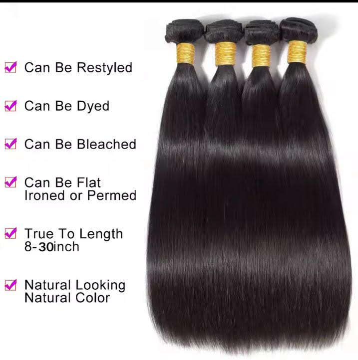 100% Human Hair Extensions Nat 32 34 36 38 40Inch Straight Bundle Cheap Brazilian Hair Weave  Bundle