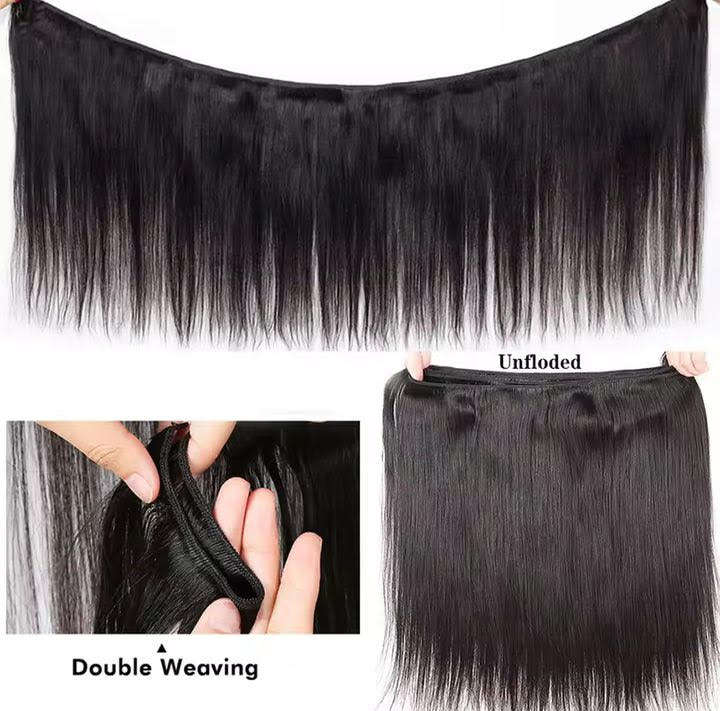 100% Human Hair Extensions Nat 32 34 36 38 40Inch Straight Bundle Cheap Brazilian Hair Weave  Bundle