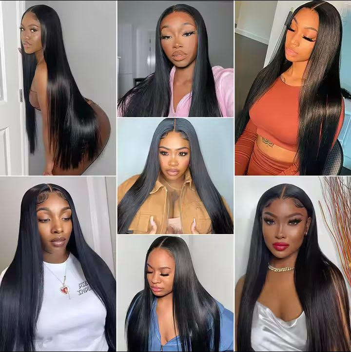 100% Human Hair Extensions Nat 32 34 36 38 40Inch Straight Bundle Cheap Brazilian Hair Weave  Bundle