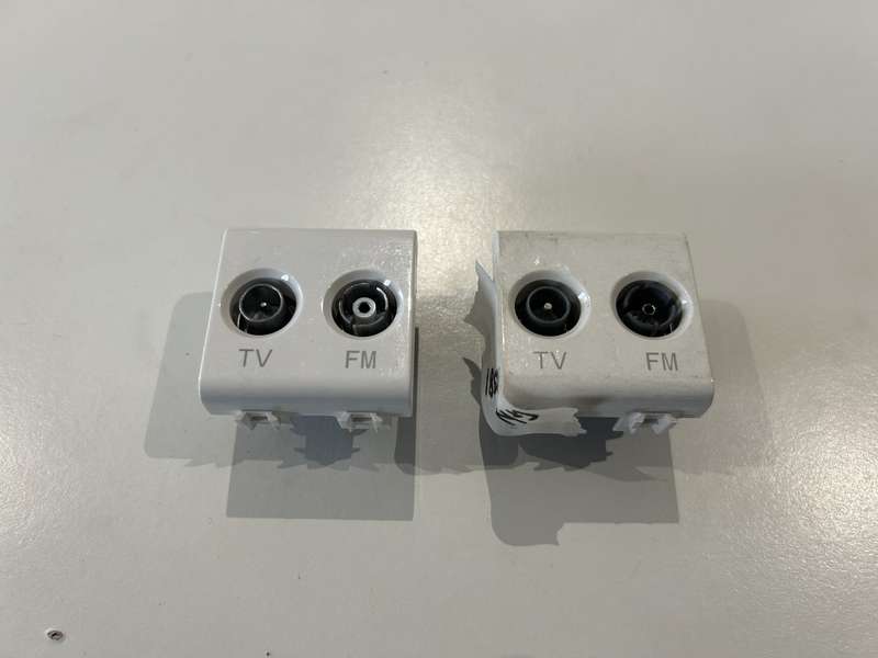 CHORUS 2M TV+FM DIRECT MALE TYPE CONNECTION WHITE GEWISS GW10381