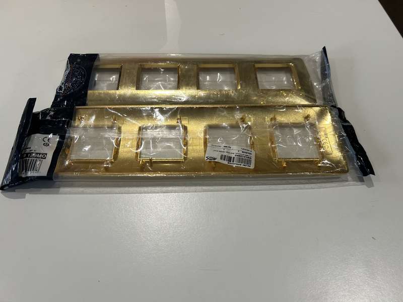 INTERNATIONAL 3x3 ONE COVER PLATE 2+2+2+2 GANG VERT GOLD GW16129MO GEWISS
