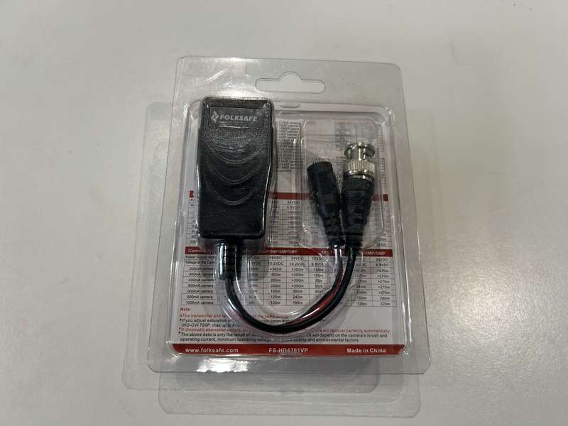 FOLKSAFE BALUN 1CH HD PWR PASSIVE AHD VID