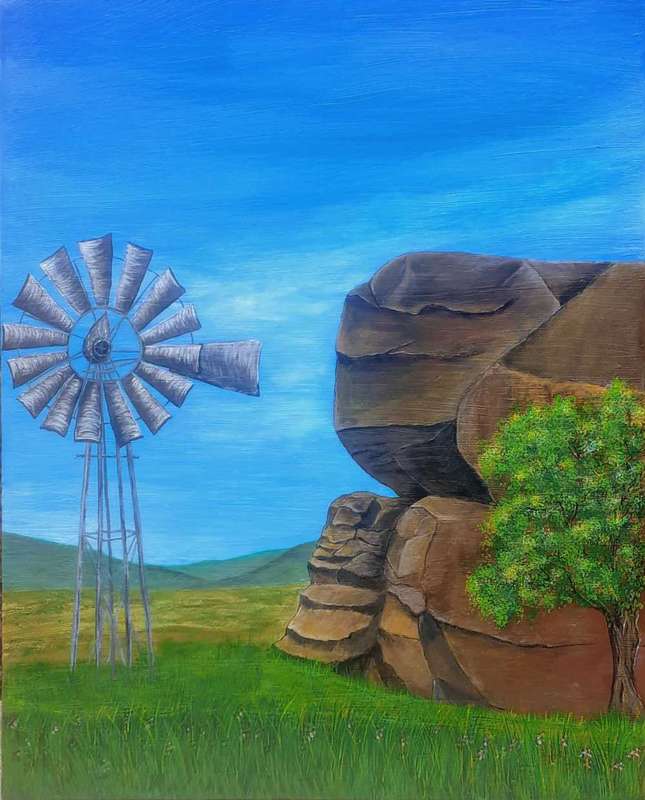 Original Acrylic painting "Stones in the wind " 50cm x 40cm