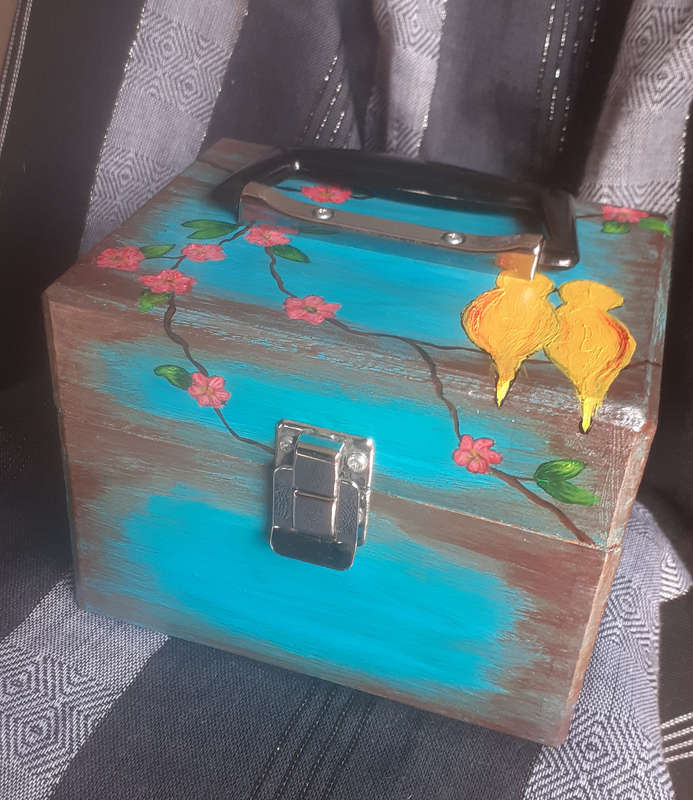 Decorative hand painted wooden box.
