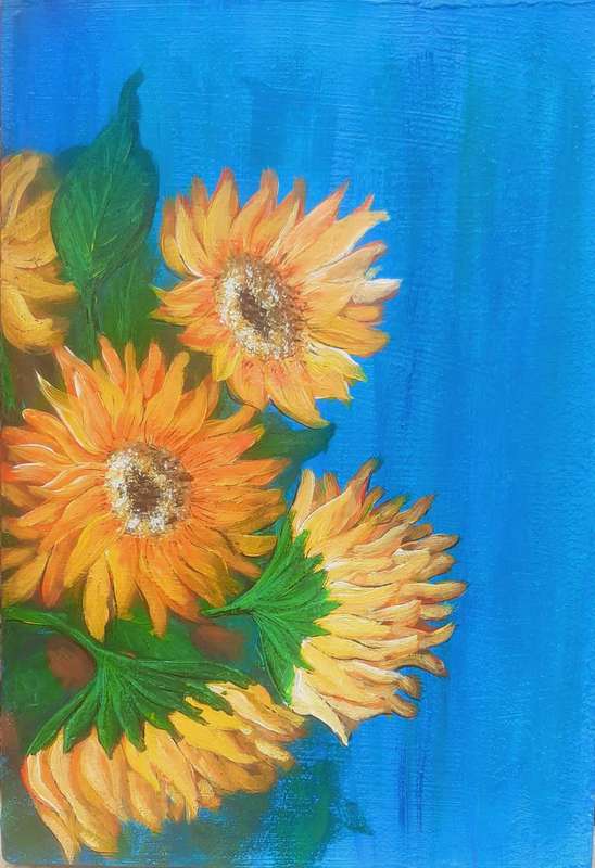 Original Acrylic Painting " The heart of summer" 35cm x24cm