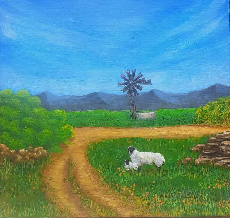 Original Acrylic painting " Whispers of Serenity " 30cm x 28cm