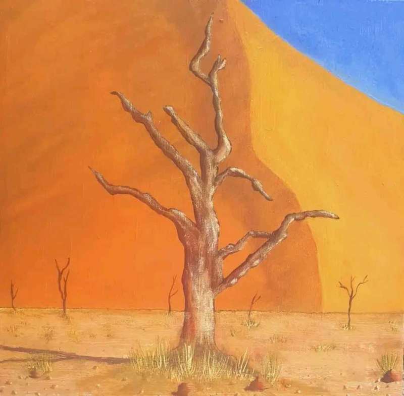 Original Acrylic painting "Skeleton trees" 32cm x 32cm