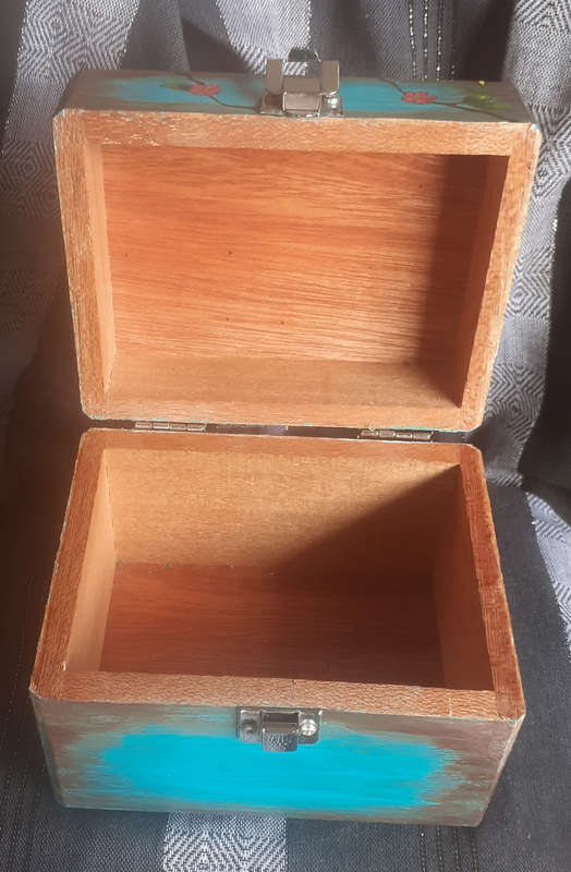 Decorative hand painted wooden box.