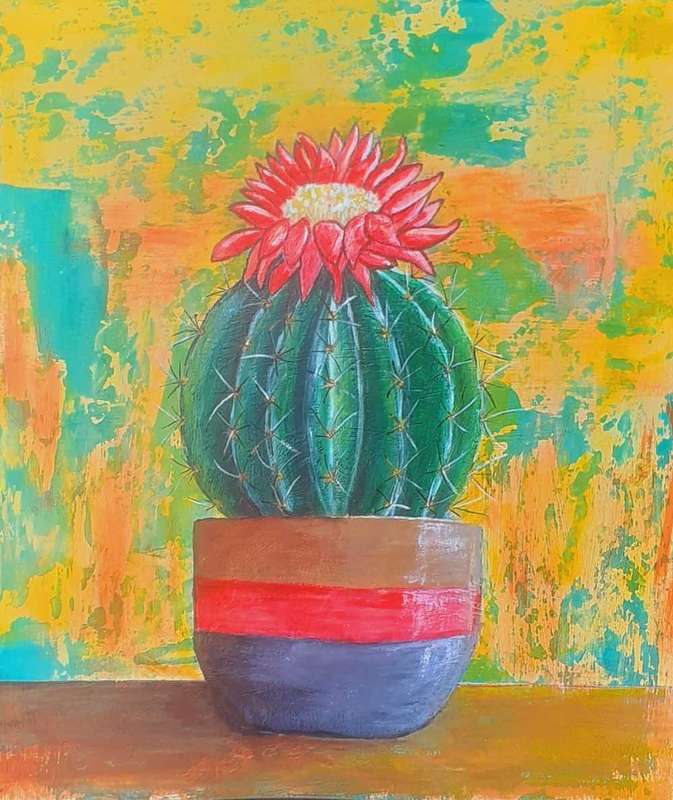 Original Acrylic painting " Beauty amongst the thorns" 35cm x 29cm