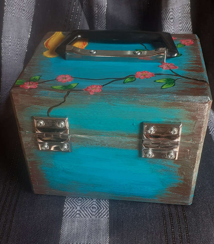Decorative hand painted wooden box.