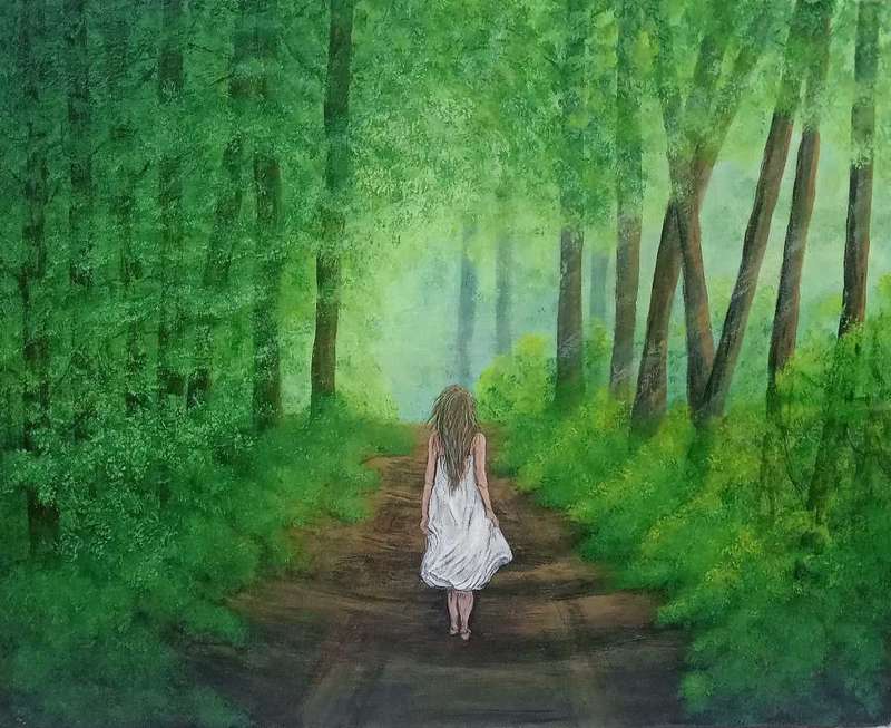 Original Acrylic painting "Nina" 50cm x 40cm