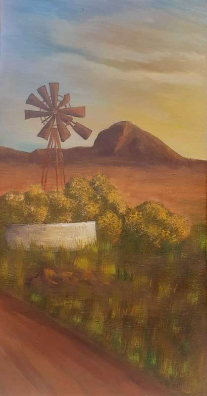 Original Acrylic painting "Verlatenheid " 46cm x 24cm