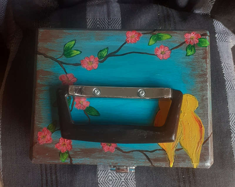 Decorative hand painted wooden box.