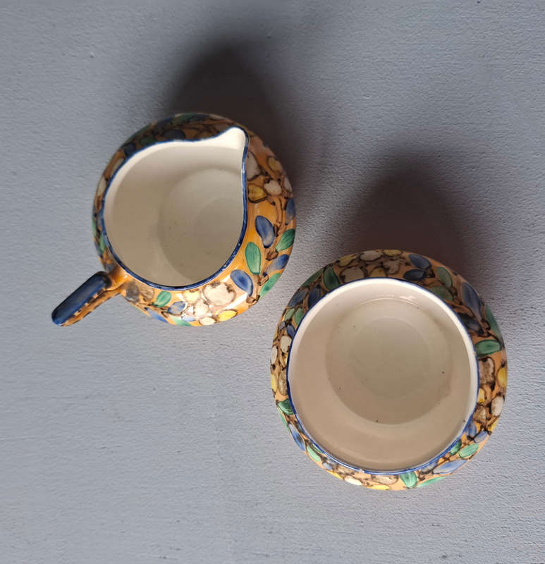 Handpainted Porcelain Creamer and Sugar Bowl Marked Duchess China 1910-1933