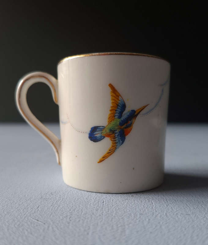 Grindley England Rare Kingfisher Pattern Demitasse Cup and Saucer