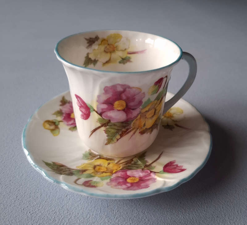 Shelley 1950s Begonia Pattern Coffee Set