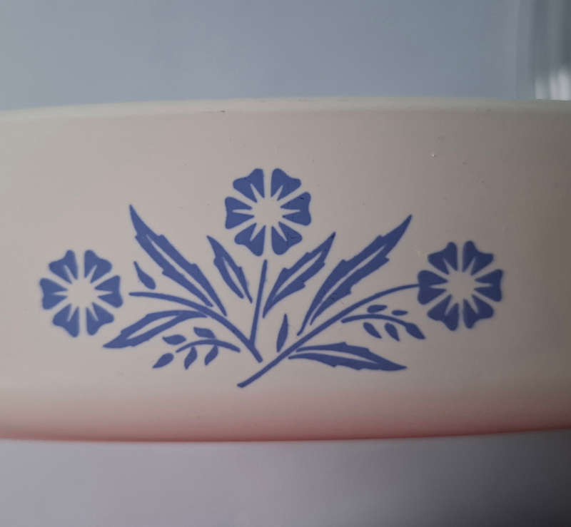 Corning Ware Casserole with Lid in the Blue Cornflower Vintage Pattern