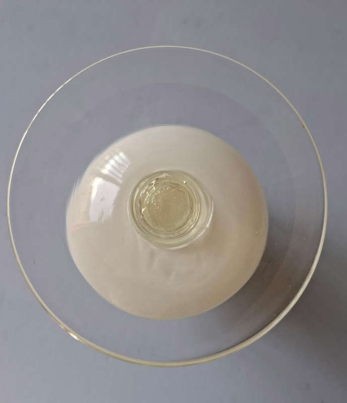 Venetian White Glass Curved Clear-footed Vase or Cocktail glass