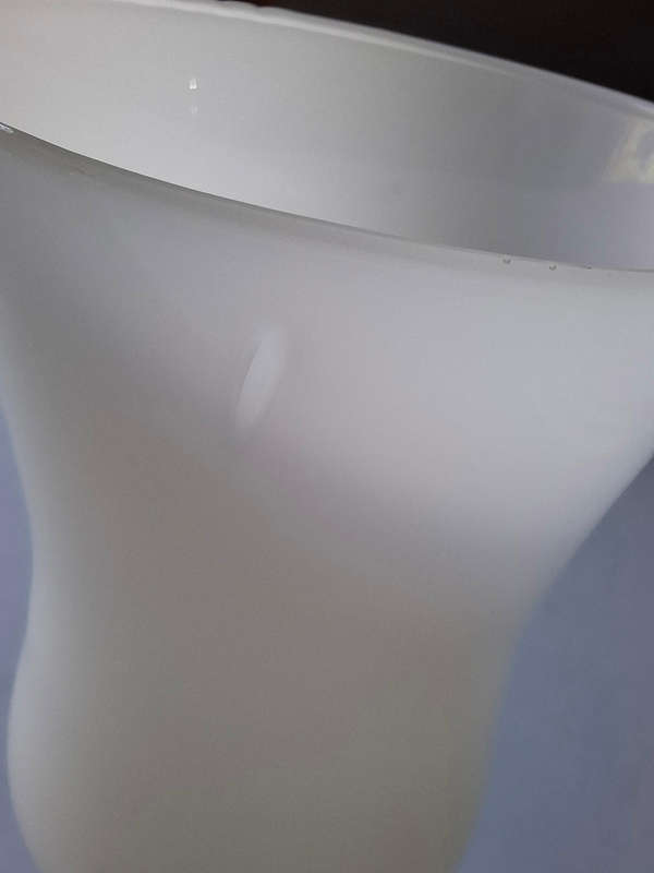 Venetian White Glass Curved Clear-footed Vase or Cocktail glass