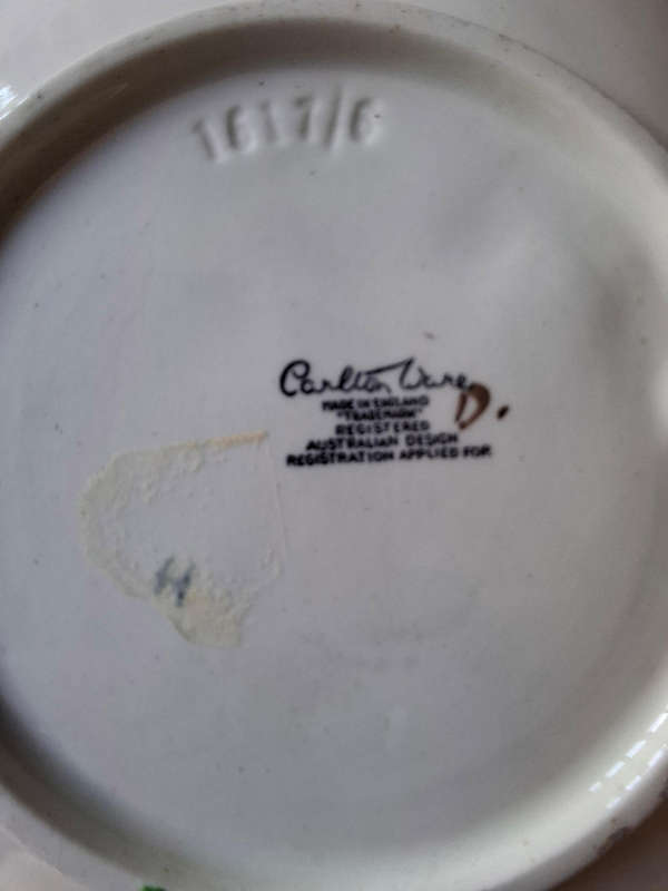 Carlton Ware Green Apple Blossom Triangular Plates