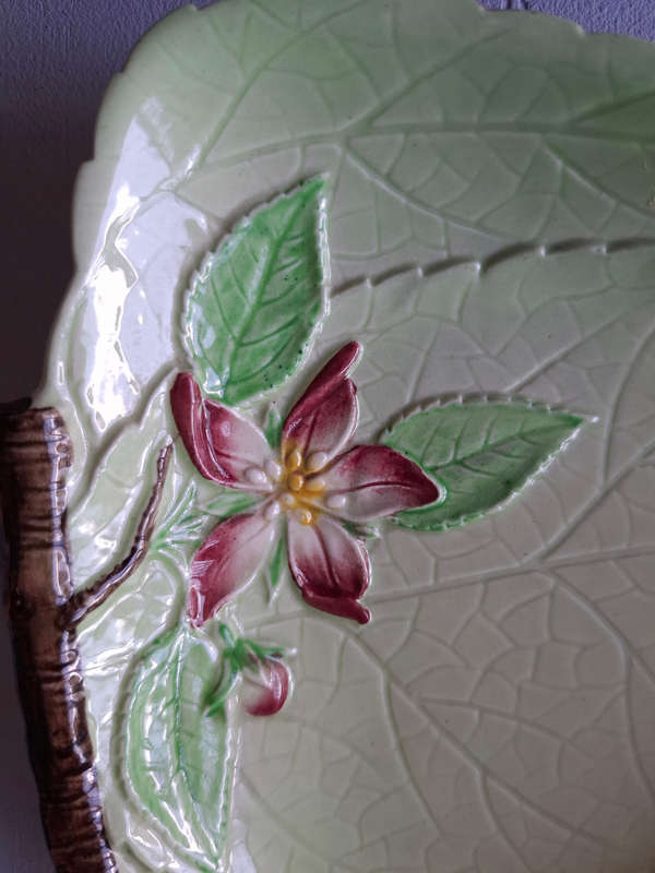 Carlton Ware Green Apple Blossom Triangular Plates