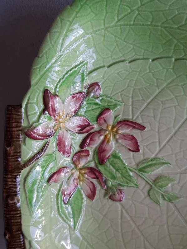 Carlton Ware Green Apple Blossom Triangular Plates