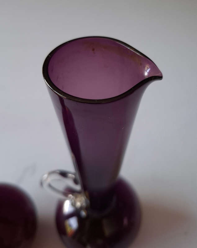 Venetian Purple Hand Blown Glass Vases