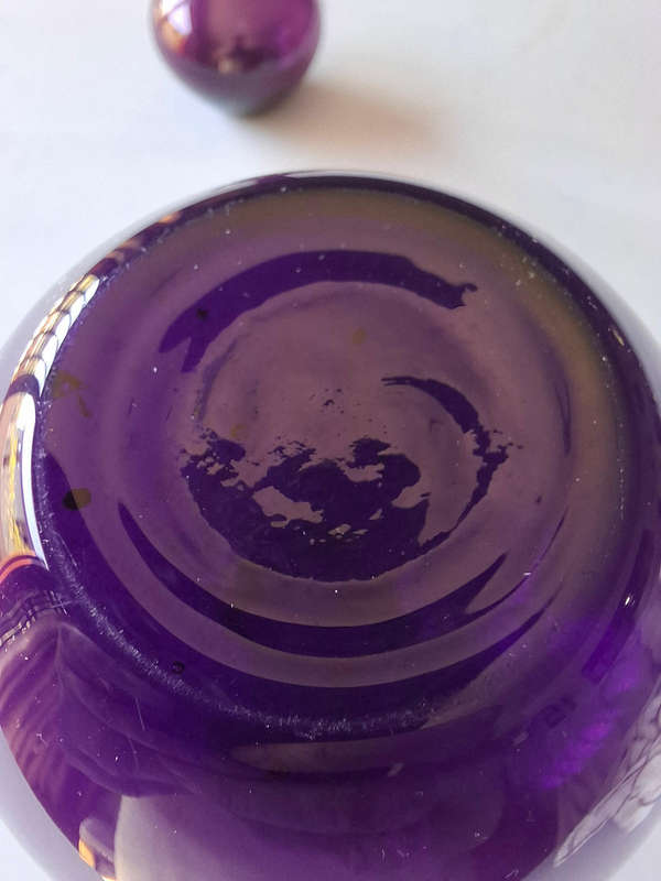 Venetian Purple Hand Blown Glass Vases