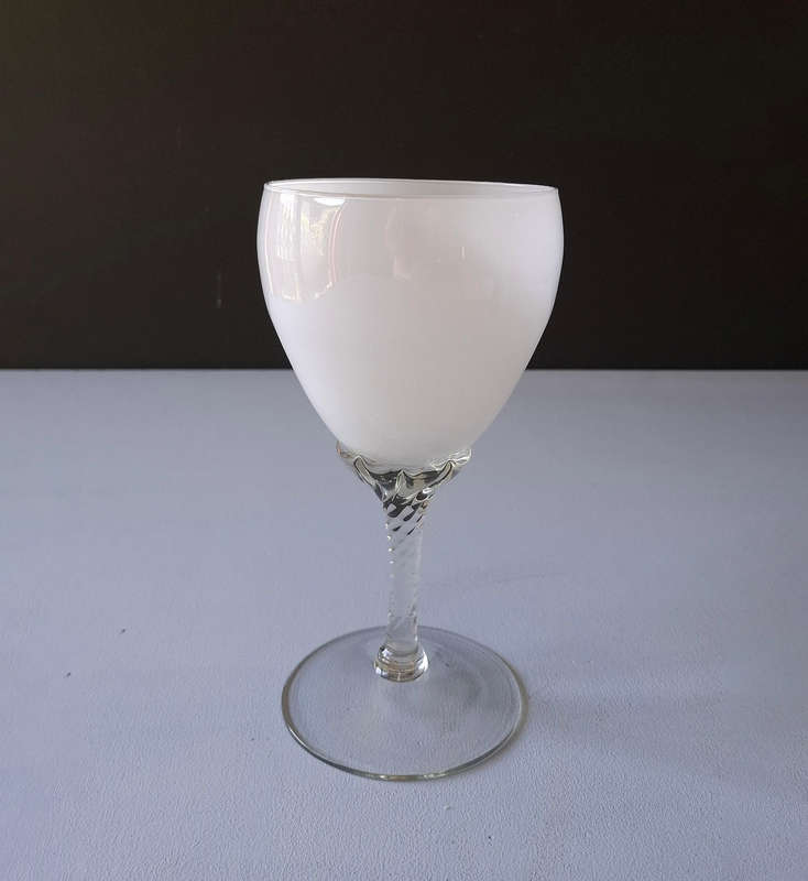 Venetian White Glass Goblet Vase