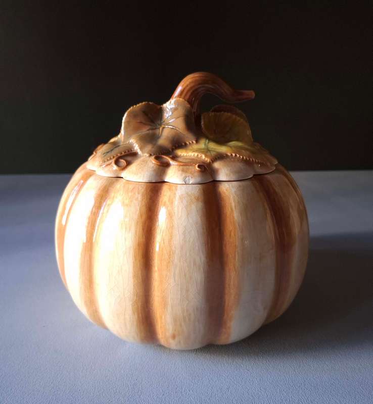 Giant Pumpkin Tureen Italian Majolica Style