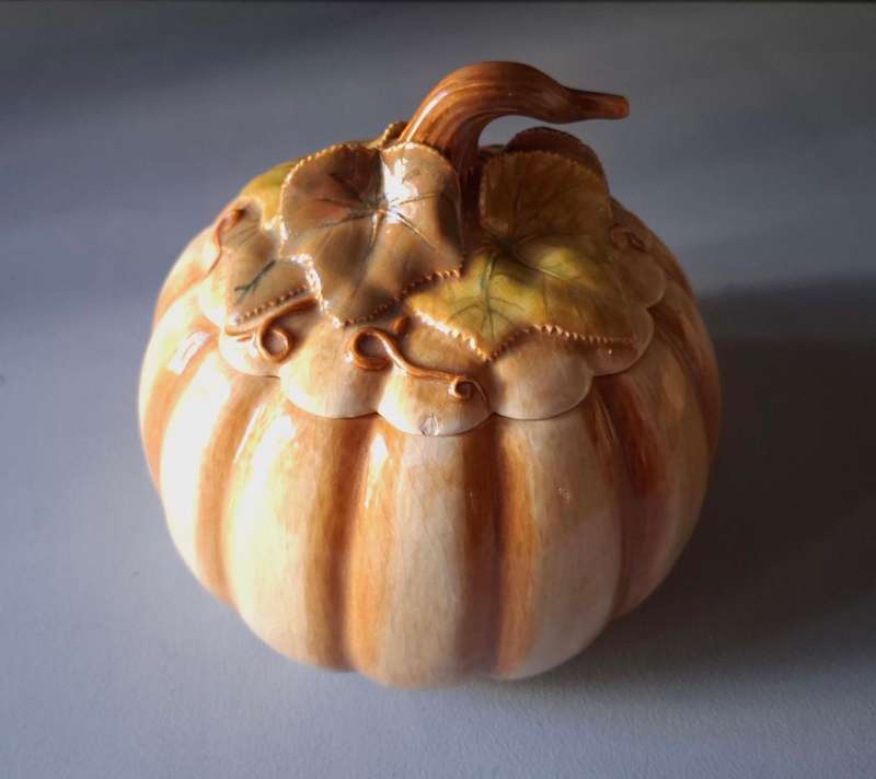 Giant Pumpkin Tureen Italian Majolica Style