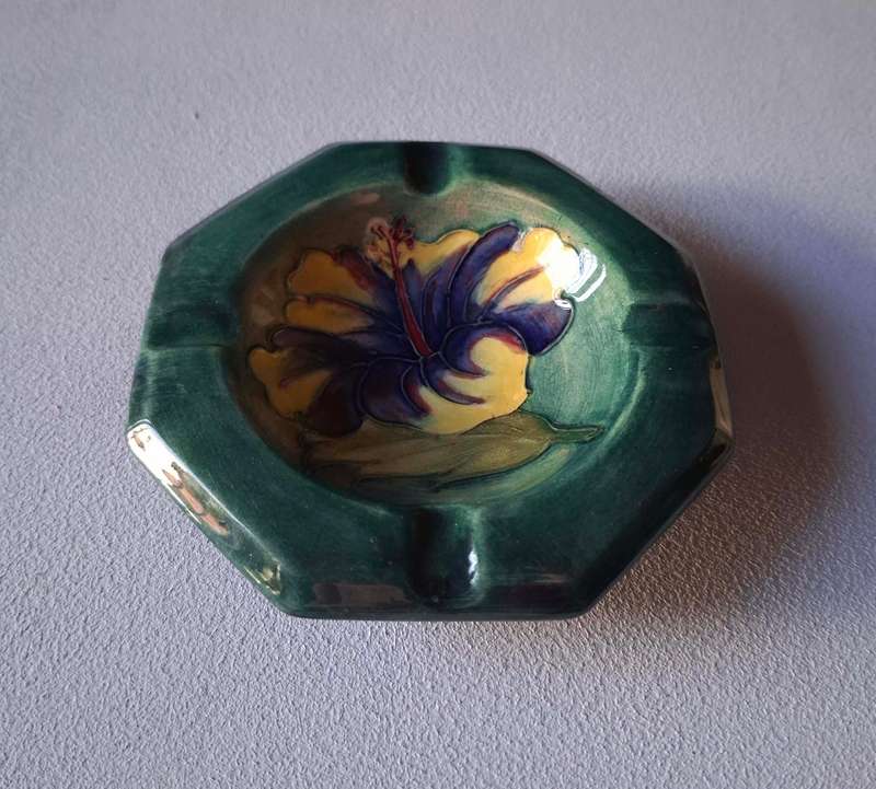 Moorcroft Hibiscus Pattern Ashtray