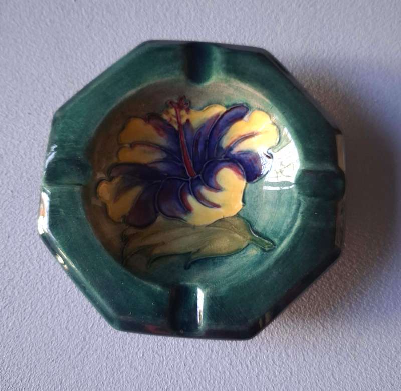 Moorcroft Hibiscus Pattern Ashtray
