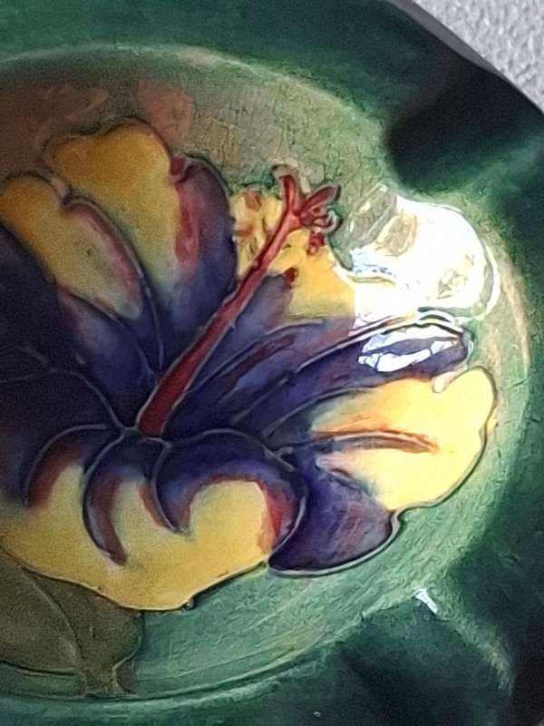 Moorcroft Hibiscus Pattern Ashtray