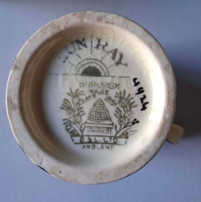 1930s Burleigh Sunray Pattern Milk Jug, 3 Cups and 6 Saucers