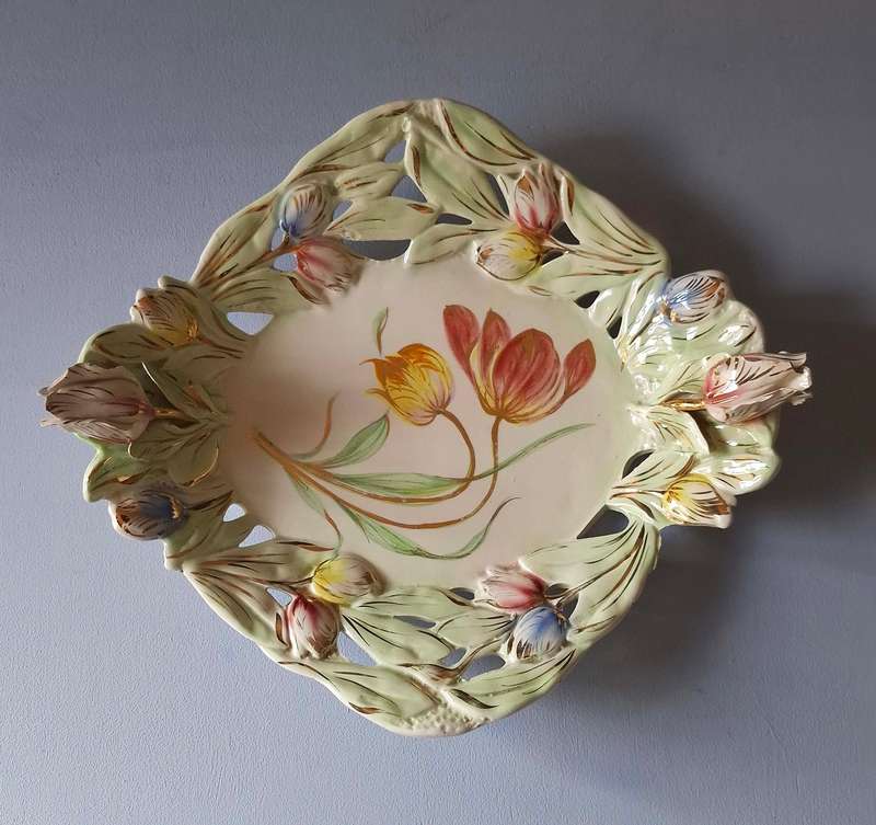 Italian Hand-painted Gold Trimmed Platter