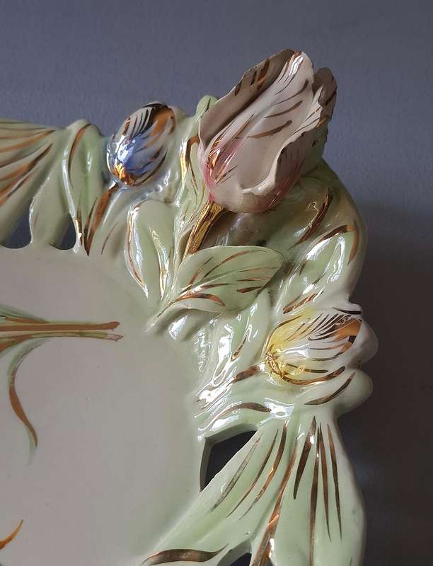 Italian Hand-painted Gold Trimmed Platter