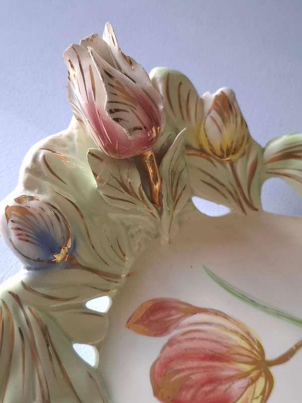 Italian Hand-painted Gold Trimmed Platter