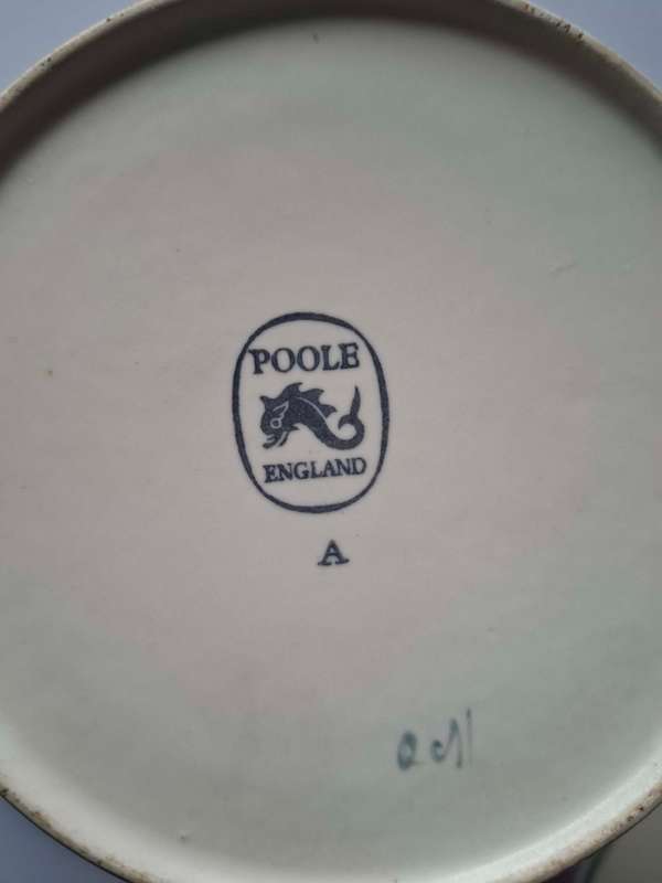 Poole Hand-Painted Biscuit Jar with Flowers