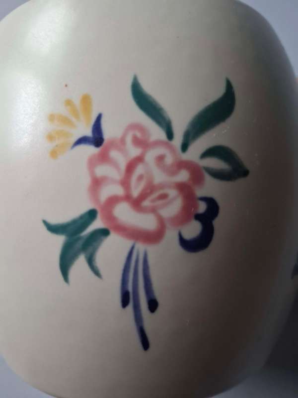 Poole Hand-Painted Biscuit Jar with Flowers