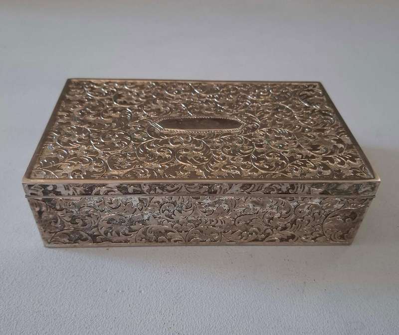 Vintage Repousse Silver Plate Trinket Box