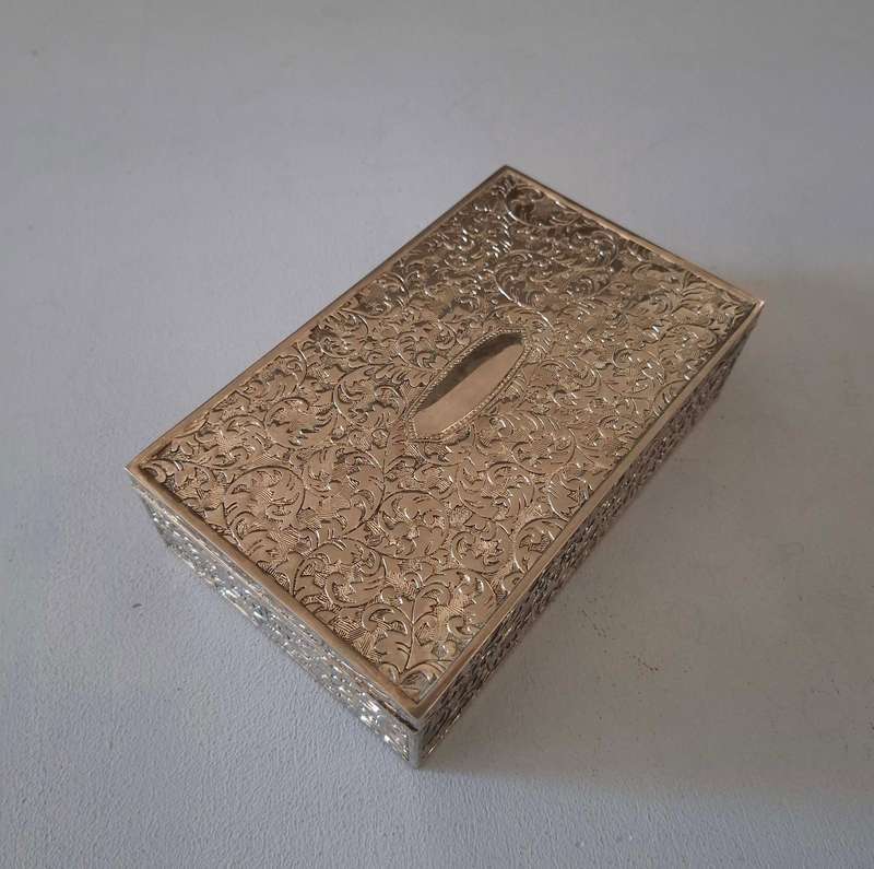 Vintage Repousse Silver Plate Trinket Box