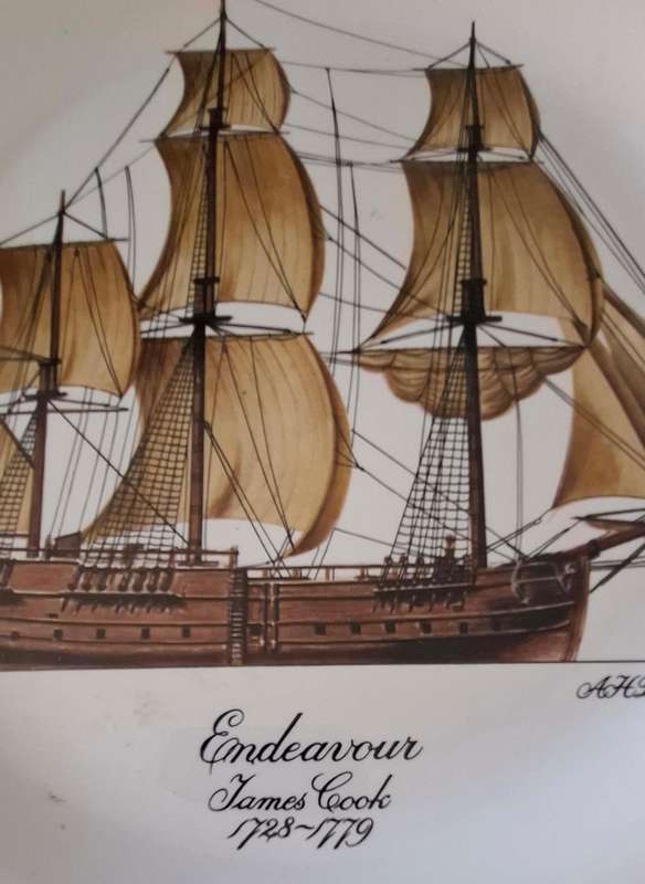 James Cooks' Endeavour Ship Commemorative Plate