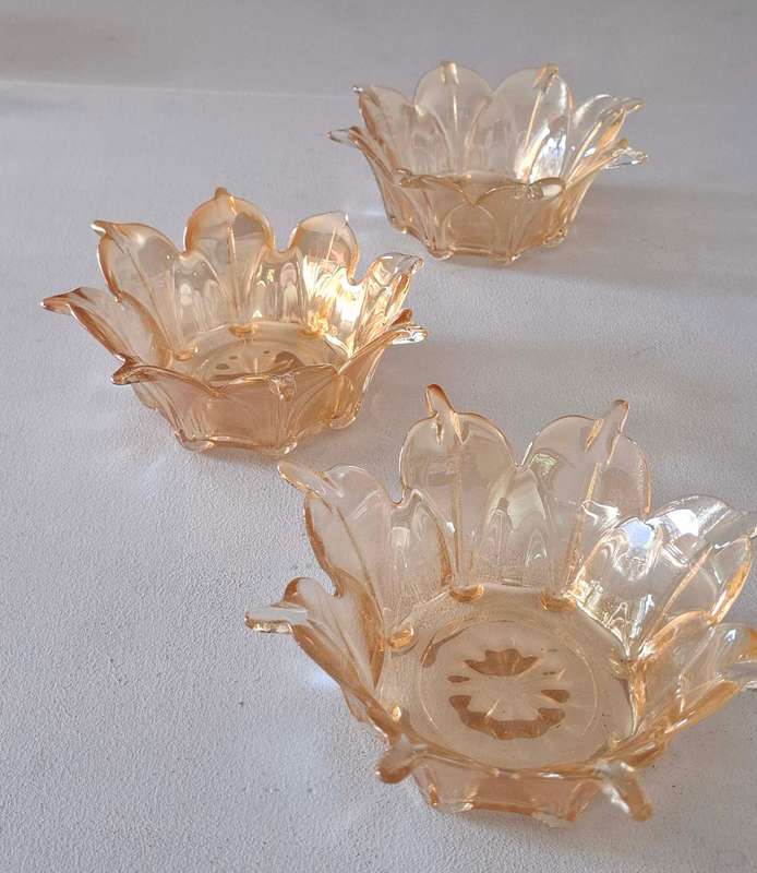 Carnival Glass Star-shaped Bowls