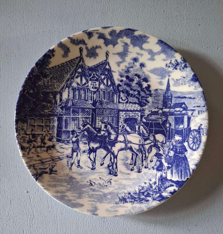 Blue and White The Red Lion Plates
