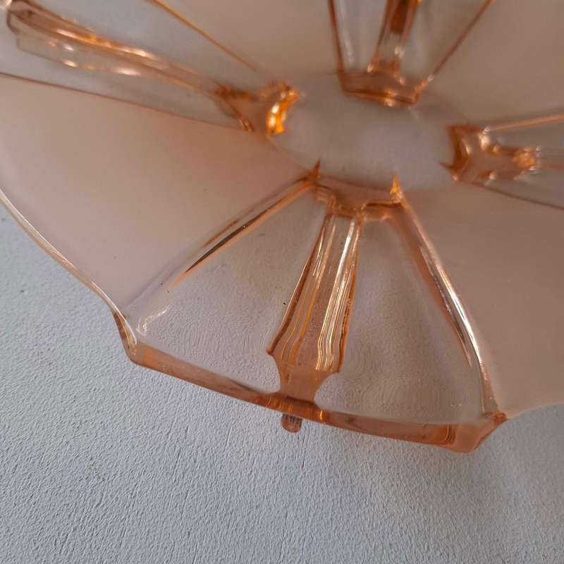 Art Deco Pink Glass Platter