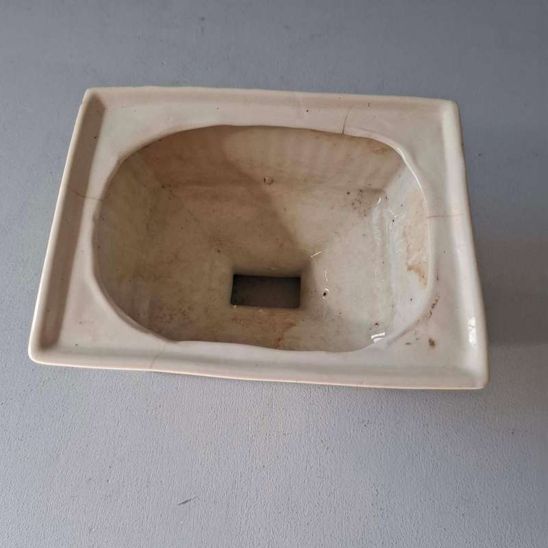 Vintage Yellow Square Pedestal Vase