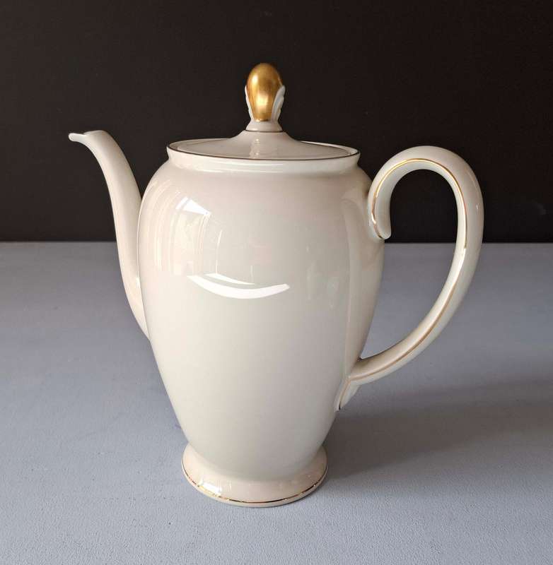 Rosenthal Coffee Pot, Sugar Bowl and Milk Creamer with Gold Knobs